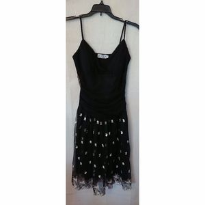 Vintage Black & White Floral Lace Trixxi Dress